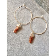 313 Boucles d'oreilles anneaux citrine, argent sterling